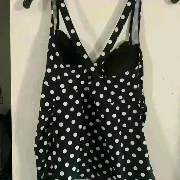 Motherhood maternity swim top black and white polkadot size medium - Picture 3 of 4